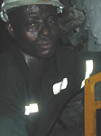 Gold Miner, half a mile underground at Obuasi, Ashanti region, Ghana 